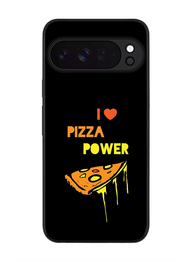 For Google Pixel 10 Pro XL Case,Slim fit Camera Protection, Shockproof Thin Phone cover  - I Love Pizza (Black)